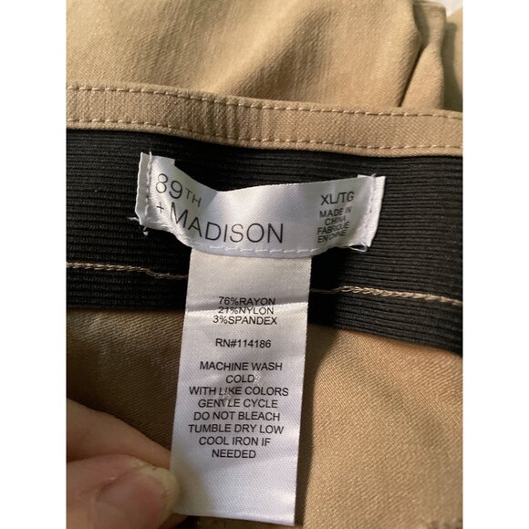Comfort Waist Tan Womens XL Pants By 89th + Madison - Picture 6 of 8